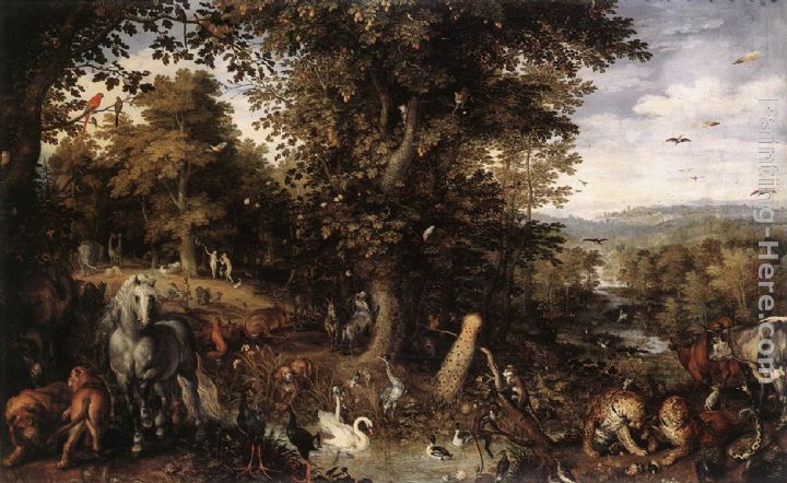 Garden of Eden painting - Jan the elder Brueghel Garden of Eden art painting
